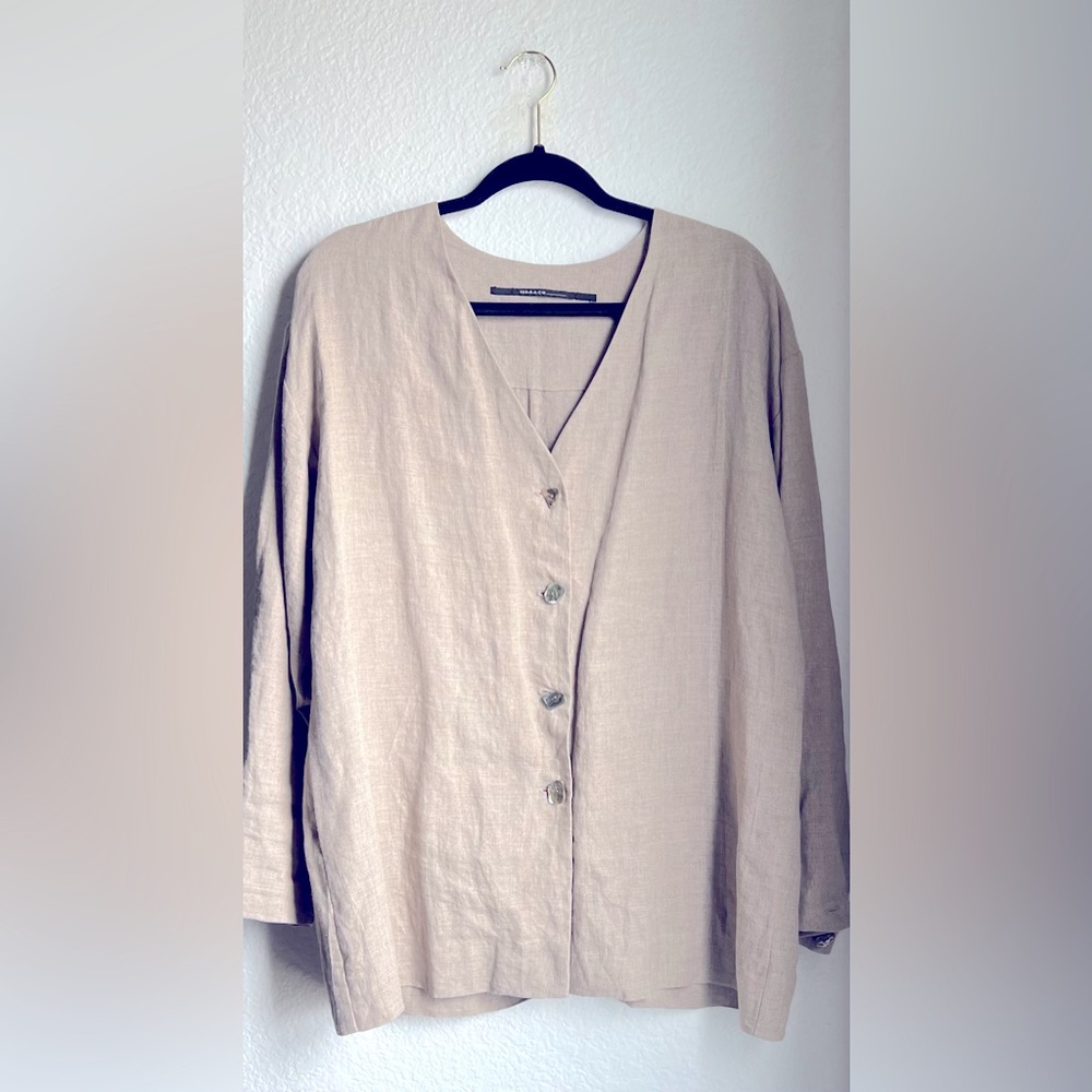 Isda & Co Linen Button Down Top